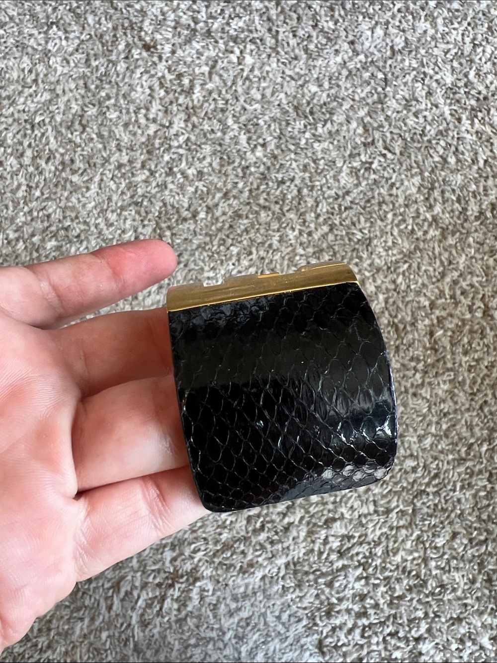 Fendi Zucca Snakeskin Leather Cuff Bracelet - Picture 8 of 11